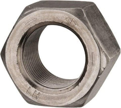 Value Collection - 1-14 UNF Steel Left Hand Hex Nut - 1-1/2" Across Flats, 55/64" High, Uncoated - Top Tool & Supply