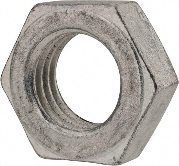 Value Collection - 1-1/8 - 7 UN Steel Right Hand Hex Jam Nut - 2-1/4" Across Flats, 27/32" High, Zinc-Plated Finish - Top Tool & Supply