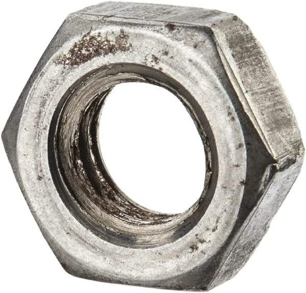 Value Collection - 5/16-18 UNC Steel Left Hand Hex Jam Nut - 1/2" Across Flats, 3/16" High, Uncoated - Top Tool & Supply