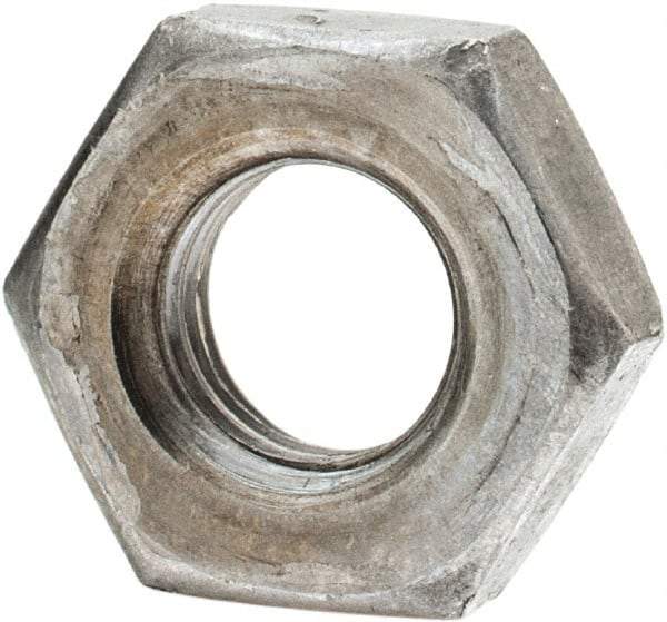 Value Collection - 1/4-28 UNF Steel Left Hand Hex Jam Nut - 7/16" Across Flats, 5/32" High, Uncoated - Top Tool & Supply