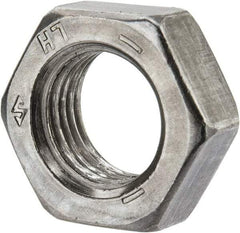 Value Collection - 1/2-20 UNF Steel Left Hand Hex Jam Nut - 3/4" Across Flats, 5/16" High, Uncoated - Top Tool & Supply