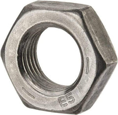 Value Collection - 9/16-18 UNF Steel Left Hand Hex Jam Nut - 7/8" Across Flats, 5/16" High, Uncoated - Top Tool & Supply