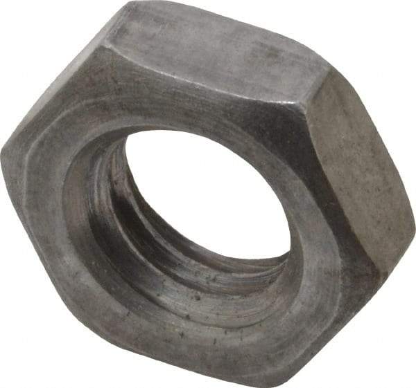 Value Collection - 7/16-14 UNC Steel Right Hand Hex Jam Nut - 11/16" Across Flats, 1/4" High, Uncoated - Top Tool & Supply