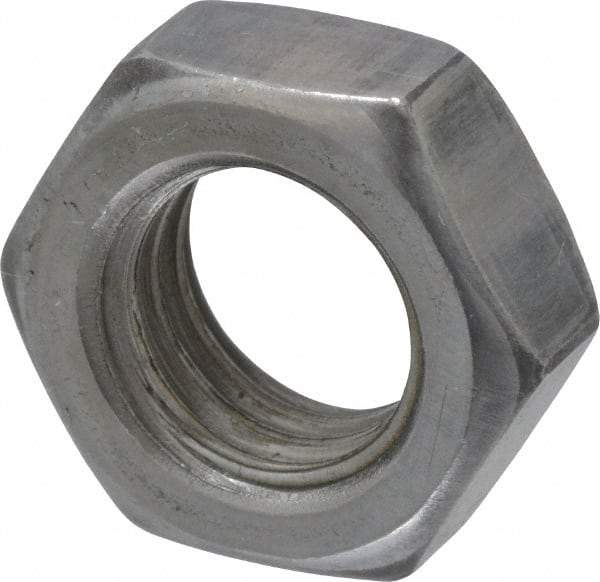 Value Collection - 1/2-13 UNC Steel Right Hand Hex Jam Nut - 3/4" Across Flats, 5/16" High, Uncoated - Top Tool & Supply