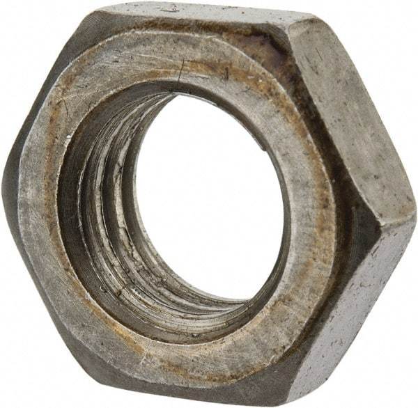 Value Collection - 9/16-12 UNC Steel Right Hand Hex Jam Nut - 7/8" Across Flats, 5/16" High, Uncoated - Top Tool & Supply