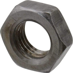 Value Collection - 7/16-20 UNF Steel Right Hand Hex Jam Nut - 11/16" Across Flats, 3/4" High, Uncoated - Top Tool & Supply