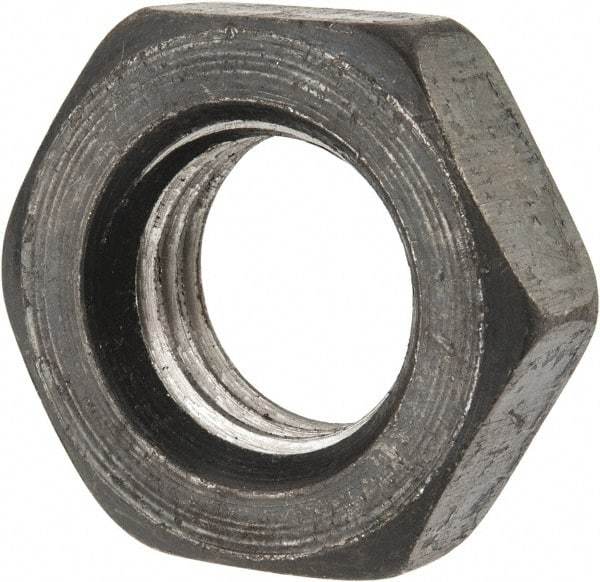 Value Collection - 1-8 UNC Steel Right Hand Heavy Hex Jam Nut - 1-5/8" Across Flats, 35/64" High, Uncoated, 2B Class of Fit - Top Tool & Supply