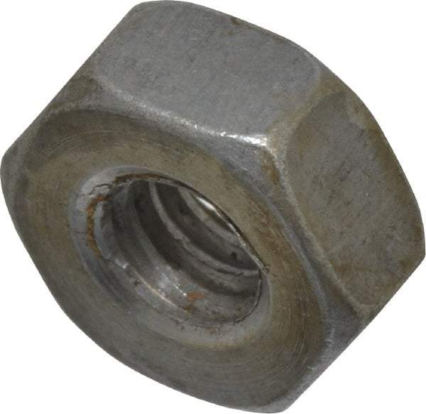 Value Collection - 1/4-20 UNC Steel Right Hand Heavy Hex Nut - 1/2" Across Flats, 15/64" High, Uncoated, 2B Class of Fit - Top Tool & Supply