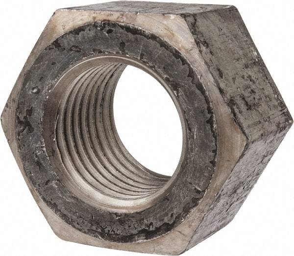 Value Collection - 2 - 4-1/2 UNC Steel Right Hand Heavy Hex Nut - 3-1/8" Across Flats, 1-31/32" High, Uncoated - Top Tool & Supply