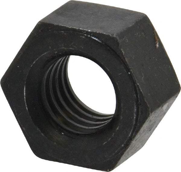 Value Collection - 9/16-12 UNC Steel Right Hand Heavy Hex Nut - 15/16" Across Flats, 35/64" High, Uncoated, 2B Class of Fit - Top Tool & Supply