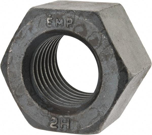 Value Collection - 1-3/4 - 5 UNC Steel Right Hand Heavy Hex Nut - 2-3/4" Across Flats, 1-23/32" High, Uncoated, 2B Class of Fit - Top Tool & Supply