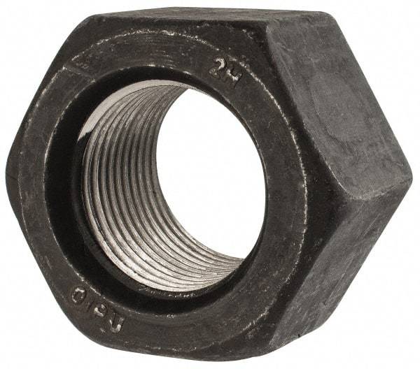 Value Collection - 1-3/4 - 8 UN Steel Right Hand Heavy Hex Nut - 2-3/4" Across Flats, 1-23/32" High, Uncoated, 2B Class of Fit - Top Tool & Supply