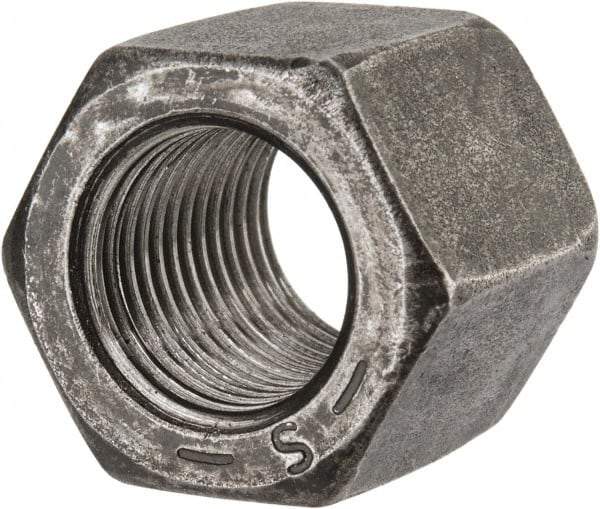 Value Collection - 1/2-20 UNF Steel Right Hand High Hex Nut - 3/4" Across Flats, 11/16" High, Uncoated - Top Tool & Supply