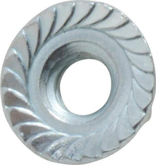 Value Collection - 1/4-20, 19/32" Flange Diam, Serrated Flange Nut - Grade Grade 2 Steel, Zinc-Plated Finish, 0.236" Flange Height - Top Tool & Supply