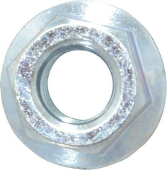 Value Collection - 7/16-14, 15/16" Flange Diam, Serrated Flange Nut - Grade Grade 2 Steel, Zinc-Plated Finish, 0.395" Flange Height - Top Tool & Supply