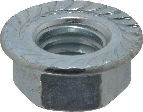 Value Collection - 1/2-13, 1.031" Flange Diam, Serrated Flange Nut - Grade Grade 2 Steel, Zinc-Plated Finish, 0.458" Flange Height - Top Tool & Supply