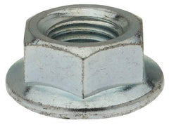 Value Collection - 7/16-20, 15/16" Flange Diam, Serrated Flange Nut - Grade Grade 2 Steel, Zinc-Plated Finish, 0.395" Flange Height - Top Tool & Supply