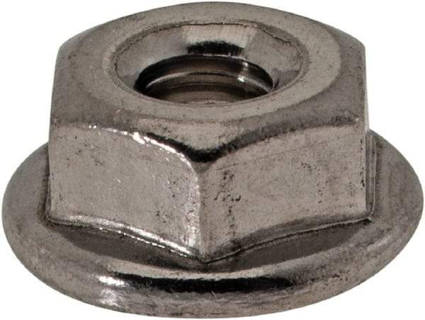 Value Collection - #8-32, 15/32" Flange Diam, Serrated Flange Nut - Grade 18-8 Stainless Steel, 0.203" Flange Height - Top Tool & Supply