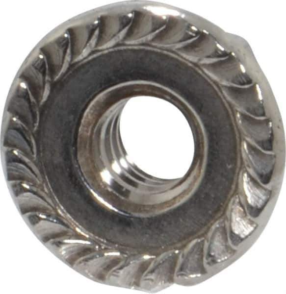 Value Collection - #10-24, 1/2" Flange Diam, Serrated Flange Nut - Grade 18-8 Stainless Steel, 7/32" Flange Height - Top Tool & Supply