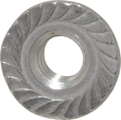 Value Collection - 1/4-20, 19/32" Flange Diam, Serrated Flange Nut - Grade 18-8 Stainless Steel, 0.236" Flange Height - Top Tool & Supply