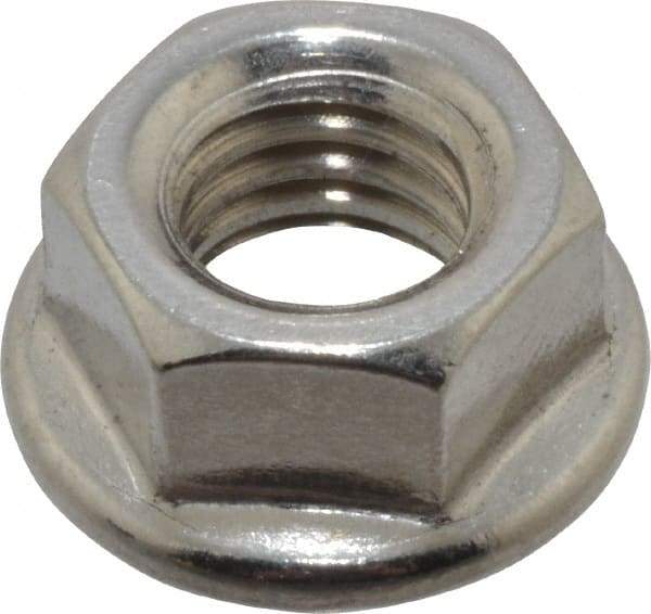 Value Collection - 3/8-16, 3/4" Flange Diam, Serrated Flange Nut - Grade 18-8 Stainless Steel, 0.347" Flange Height - Top Tool & Supply