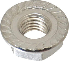 Value Collection - 1/4-28, 19/32" Flange Diam, Serrated Flange Nut - Grade 18-8 Stainless Steel, 0.236" Flange Height - Top Tool & Supply