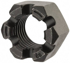 Value Collection - 1-3/4 - 5 UNC Grade 2 Steel Slotted Locknut - 2-5/8" Width Across Flats, 1-1/2" High, Uncoated - Top Tool & Supply