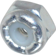 Value Collection - #2-56 UNC Grade 2 Hex Lock Nut with Nylon Insert - 1/4" Width Across Flats, 5/32" High, Zinc-Plated Finish - Top Tool & Supply