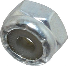 Value Collection - #4-40 UNC Grade 2 Hex Lock Nut with Nylon Insert - 1/4" Width Across Flats, 5/32" High, Zinc-Plated Finish - Top Tool & Supply