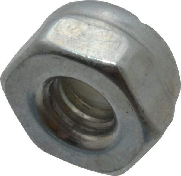 Value Collection - #5-40 UNC Grade 2 Hex Lock Nut with Nylon Insert - 1/4" Width Across Flats, 5/32" High, Zinc-Plated Finish - Top Tool & Supply