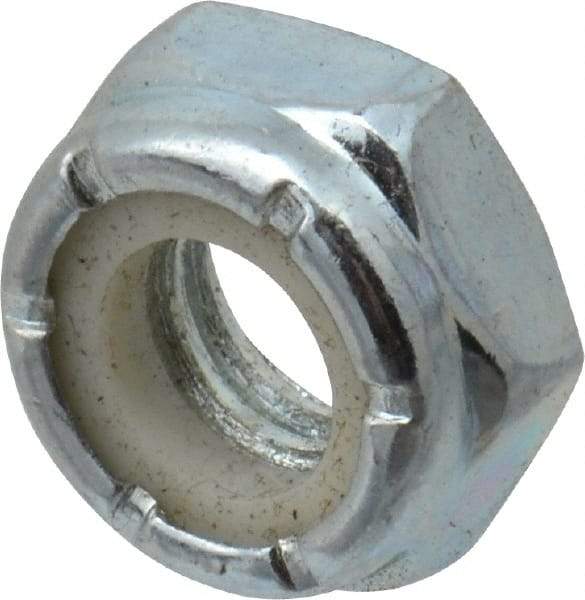 Value Collection - 5/16-18 UNC Grade 2 Hex Jam Lock Nut with Nylon Insert - 1/2" Width Across Flats, 17/64" High, Zinc-Plated Finish - Top Tool & Supply