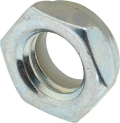 Value Collection - 1/2-13 UNC Grade 2 Hex Jam Lock Nut with Nylon Insert - 3/4" Width Across Flats, 21/64" High, Zinc-Plated Finish - Top Tool & Supply