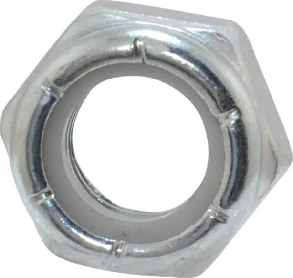 Value Collection - 5/16-24 UNF Grade 2 Hex Jam Lock Nut with Nylon Insert - 1/2" Width Across Flats, 17/64" High, Zinc-Plated Finish - Top Tool & Supply