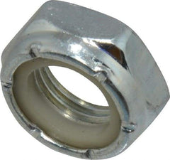 Value Collection - 1/2-20 UNF Grade 2 Hex Jam Lock Nut with Nylon Insert - 3/4" Width Across Flats, 21/64" High, Zinc-Plated Finish - Top Tool & Supply