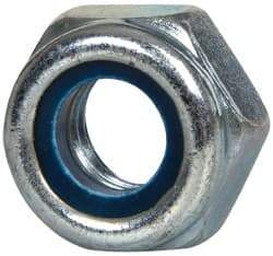 Value Collection - M10x1.50 Metric Coarse Grade 8 Hex Lock Nut with Nylon Insert - 10mm High, Zinc-Plated Finish - Top Tool & Supply