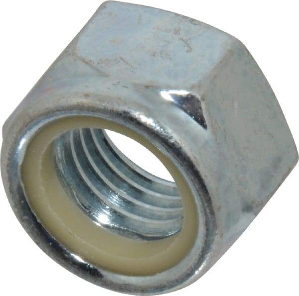 Value Collection - M24x3.00 Metric Coarse Grade 8 Hex Lock Nut with Nylon Insert - 24mm High, Zinc-Plated Finish - Top Tool & Supply