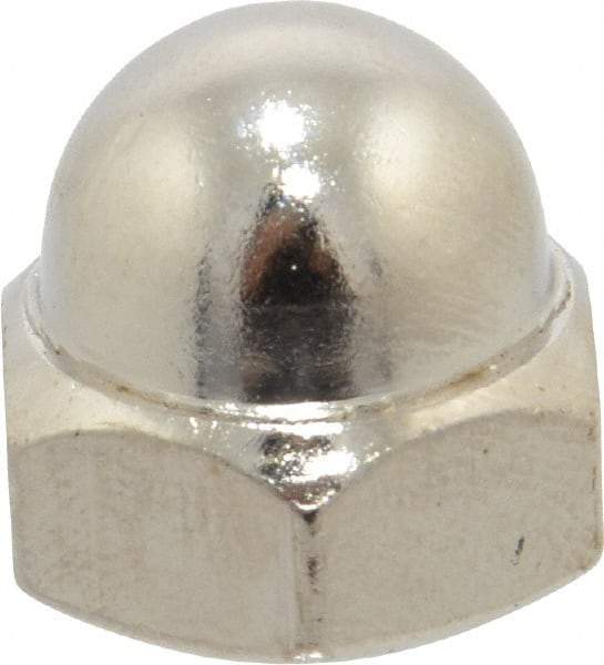 Value Collection - 7/16-14" UNC, 5/8" Width Across Flats, Nickel Plated, Steel Acorn Nut - 11/16" Overall Height, Grade 2 - Top Tool & Supply