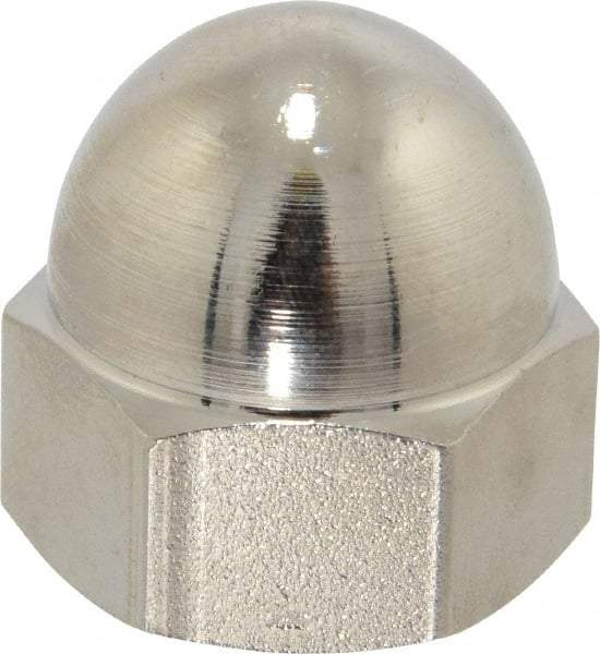 Value Collection - 3/4-10" UNC, 1/16" Width Across Flats, Nickel Plated, Steel Acorn Nut - 1" Overall Height, Grade 2 - Top Tool & Supply