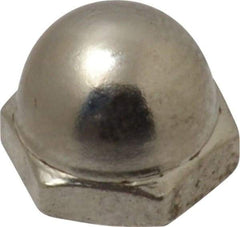 Value Collection - #10-32 UNF, 3/8" Width Across Flats, Nickel Plated, Steel Acorn Nut - 11/32" Overall Height, Grade 2 - Top Tool & Supply