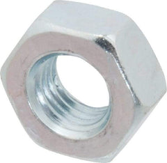 Value Collection - M10x1.25 Metric Fine Steel Right Hand Hex Nut - 17mm Across Flats, 8mm High, Zinc-Plated Finish - Top Tool & Supply