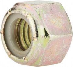 Value Collection - 1/2-13 UNC Grade 8 Hex Lock Nut with Nylon Insert - 3/4" Width Across Flats, 39/64" High, Zinc Yellow Dichromate Finish - Top Tool & Supply