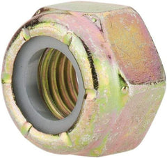 Value Collection - 5/16-24 UNF Grade 8 Hex Lock Nut with Nylon Insert - 1/2" Width Across Flats, 23/64" High, Zinc Yellow Dichromate Finish - Top Tool & Supply