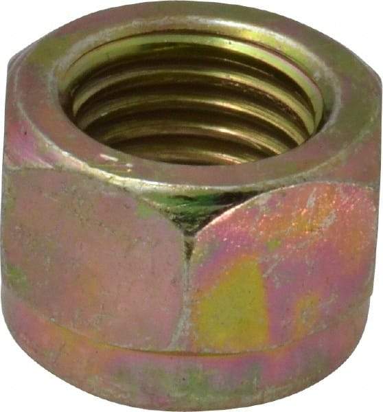 Value Collection - 7/16-20 UNF Grade 8 Hex Lock Nut with Nylon Insert - 11/16" Width Across Flats, 15/32" High, Zinc Yellow Dichromate Finish - Top Tool & Supply