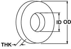 Value Collection - M36 Screw, Grade 18-8 Stainless Steel Standard Flat Washer - 37mm ID x 66mm OD, Plain Finish - Top Tool & Supply