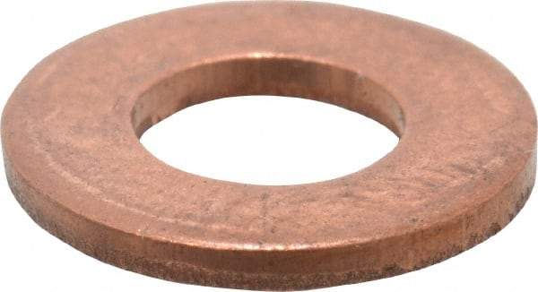 Value Collection - 1/4" Screw, Copper Standard Flat Washer - 1/4" ID x 5/8" OD, 0.049" Thick, Plain Finish - Top Tool & Supply