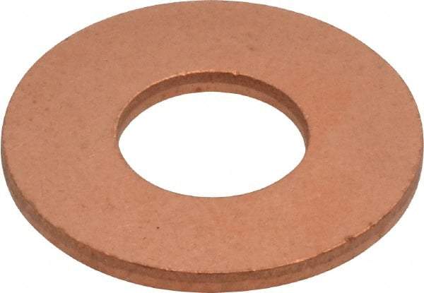 Value Collection - 7/16" Screw, Copper Standard Flat Washer - 1/2" ID x 1-1/8" OD, 0.078" Thick, Plain Finish - Top Tool & Supply