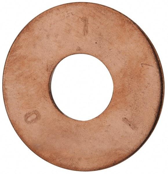 Value Collection - 5/8" Screw, Copper Standard Flat Washer - 0.688" ID x 1-3/4" OD, 0.102" Thick, Plain Finish - Top Tool & Supply