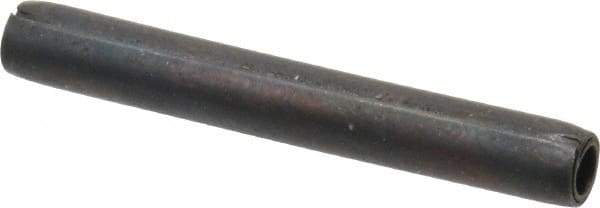 Made in USA - 1/8" Diam x 1" Long Coiled Spring Pin - Grade 1070-1090 Alloy Steel, Black Oxide Finish - Top Tool & Supply