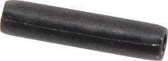 Made in USA - 7/32" Diam x 1" Long Coiled Spring Pin - Grade 1070-1090 Alloy Steel, Black Oxide Finish - Top Tool & Supply