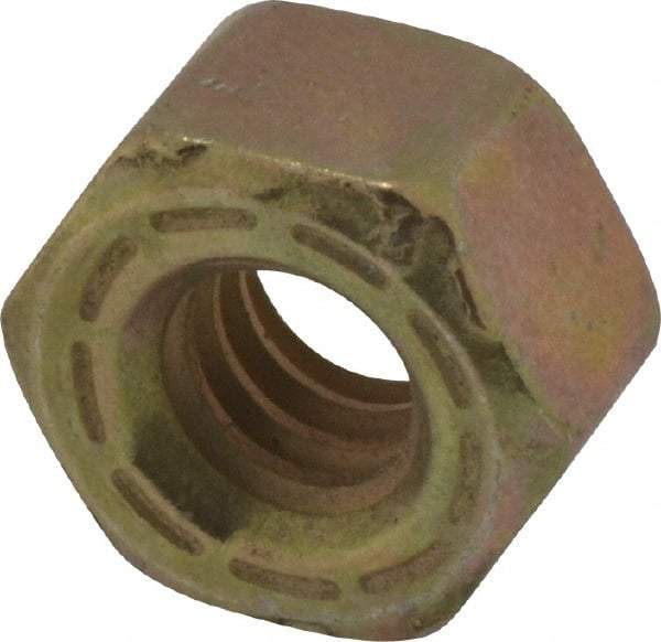 Made in USA - 1/4-20 UNC Steel Right Hand Hex Nut - 7/16" Across Flats, 7/32" High, Zinc Yellow Dichromate Cad & Waxed Finish - Top Tool & Supply